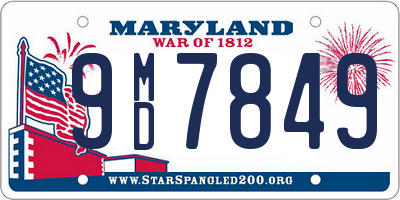 MD license plate 9MD7849