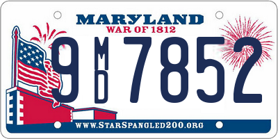 MD license plate 9MD7852