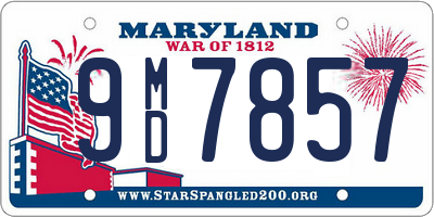 MD license plate 9MD7857