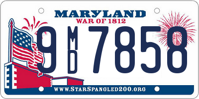 MD license plate 9MD7858