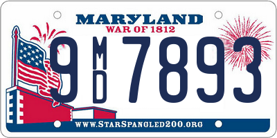 MD license plate 9MD7893