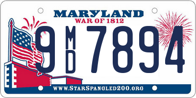 MD license plate 9MD7894
