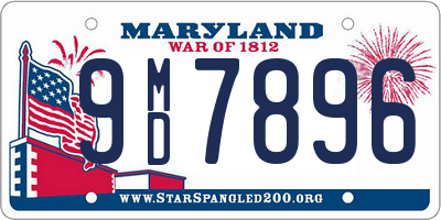 MD license plate 9MD7896