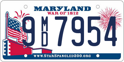 MD license plate 9MD7954