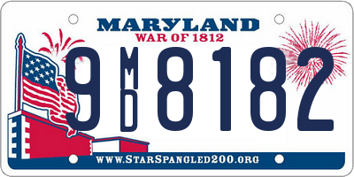 MD license plate 9MD8182
