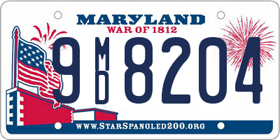 MD license plate 9MD8204