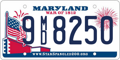 MD license plate 9MD8250