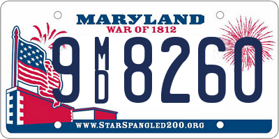 MD license plate 9MD8260