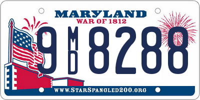 MD license plate 9MD8288
