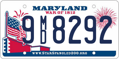 MD license plate 9MD8292
