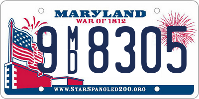 MD license plate 9MD8305