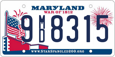 MD license plate 9MD8315