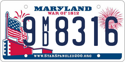 MD license plate 9MD8316