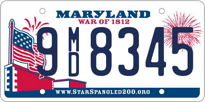 MD license plate 9MD8345
