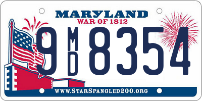 MD license plate 9MD8354