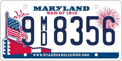 MD license plate 9MD8356
