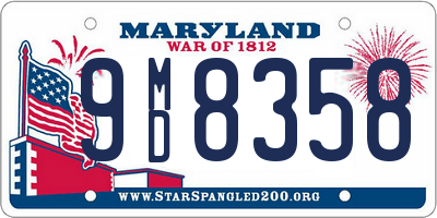 MD license plate 9MD8358