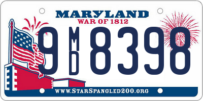 MD license plate 9MD8398