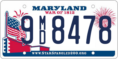MD license plate 9MD8478