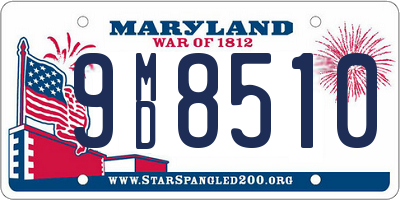 MD license plate 9MD8510