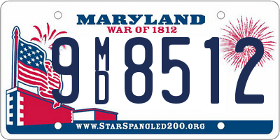 MD license plate 9MD8512