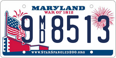 MD license plate 9MD8513