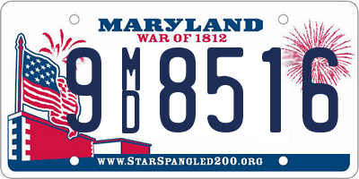 MD license plate 9MD8516