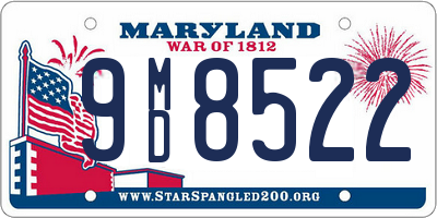 MD license plate 9MD8522