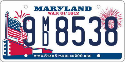 MD license plate 9MD8538