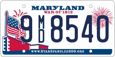 MD license plate 9MD8540