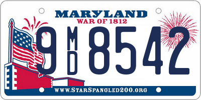 MD license plate 9MD8542