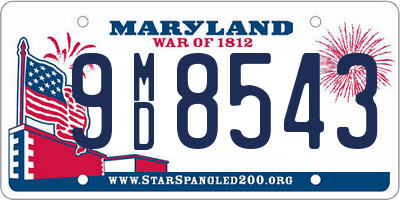 MD license plate 9MD8543