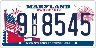 MD license plate 9MD8545