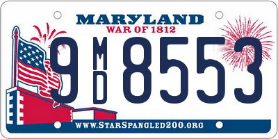 MD license plate 9MD8553