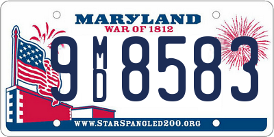 MD license plate 9MD8583