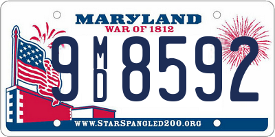 MD license plate 9MD8592