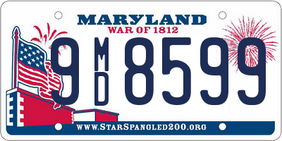 MD license plate 9MD8599