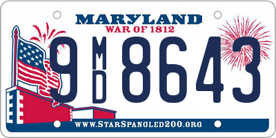 MD license plate 9MD8643