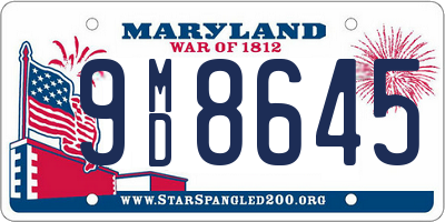 MD license plate 9MD8645