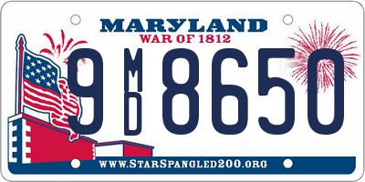 MD license plate 9MD8650