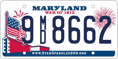 MD license plate 9MD8662