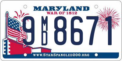 MD license plate 9MD8671