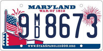 MD license plate 9MD8673