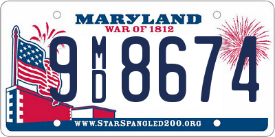 MD license plate 9MD8674