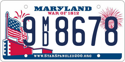 MD license plate 9MD8678