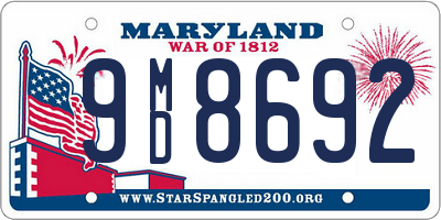 MD license plate 9MD8692