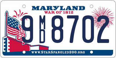 MD license plate 9MD8702