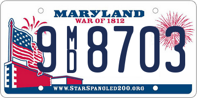 MD license plate 9MD8703