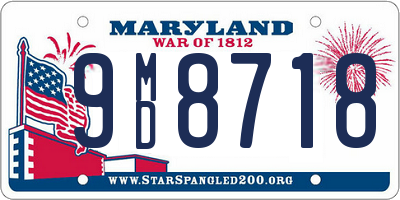 MD license plate 9MD8718