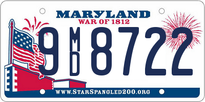 MD license plate 9MD8722